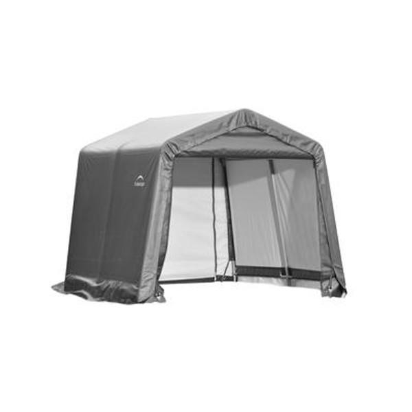 Grey Cover Peak Style Shelter - 10 Feet x 16 Feet x 8 Feet