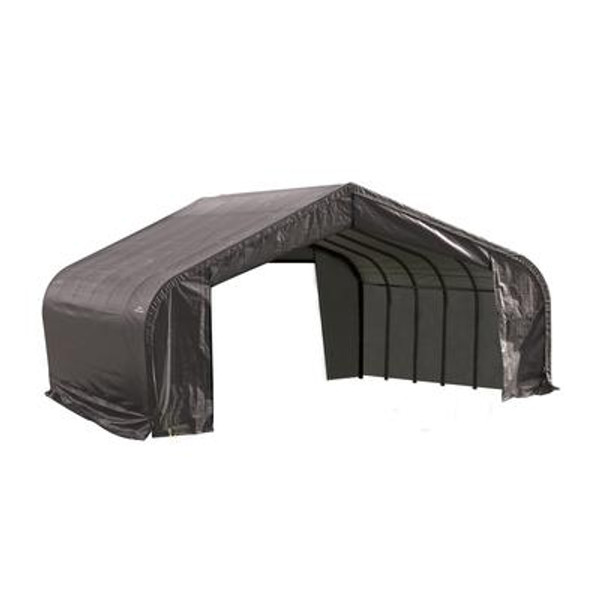 Grey Cover Peak Style Shelter - 22 Feet x 20 Feet x 13 Feet