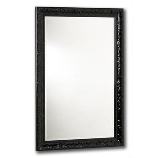 Razzle Dazzle Mirror; Lacquered Black 18 Inch X 30 Inch