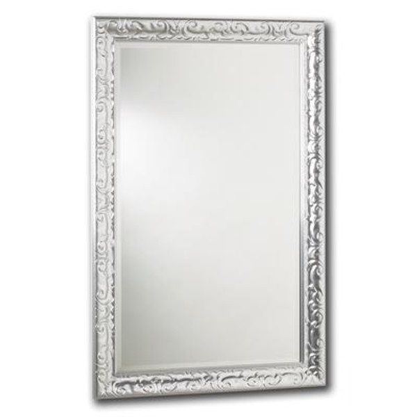 Razzle Dazzle Mirror; Lacquered Silver 24 Inch X 36 Inch