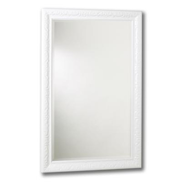 Razzle Dazzle Mirror; Lacquered White 18 Inch X 30 Inch