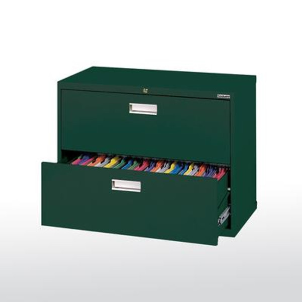 600 Series 2 Drawer Lateral File Forest Green Color