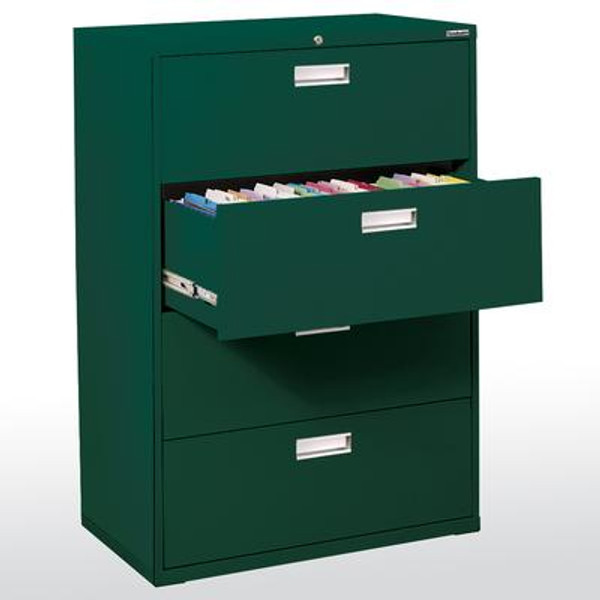 600 Series 4 Drawer Lateral File Forest Green Color