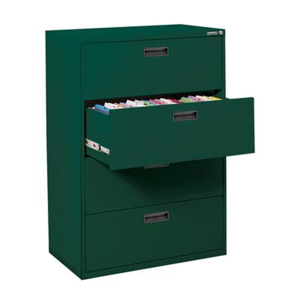 400 Series 4 Drawer Lateral File Forest Green Color
