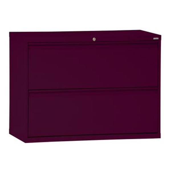 800 Series 2 Drawer Lateral File Burgundy Color