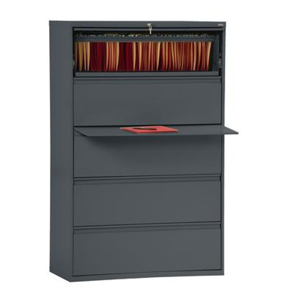 800 Series 5 Drawer Lateral File Charcoal Color