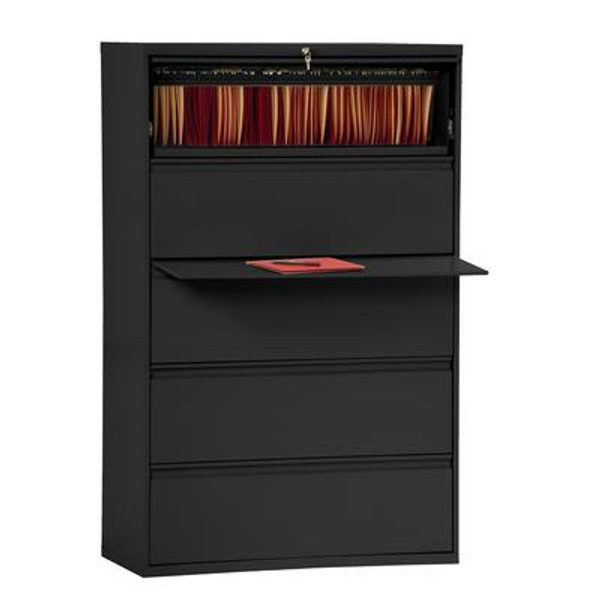 800 Series 5 Drawer Lateral File Black Color