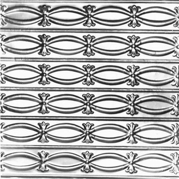 2 Feet x 4 Feet Steel Silver Nail-Up Ceiling Tile Beaded Plate