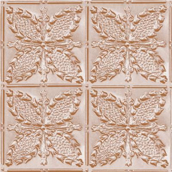 2 Feet x 4 Feet Copper Plated Steel Finish Nail-Up Ceiling Tile Design Repeat Every 12 Inches