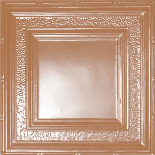 2 Feet x 4 Feet Copper Plated Steel Finish Nail-Up Ceiling Tile Design Repeat Every 24 Inches
