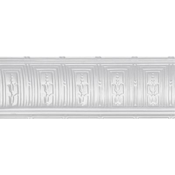 White Finish Steel Cornice 8-3/4  Inches  Projection x 8-3/4  Inches  Deep x 4 Feet Long