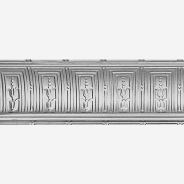 Steel Silver Finish Cornice 8-3/4  Inches  Projection x 8-3/4  Inches  Deep x 4 Feet Long