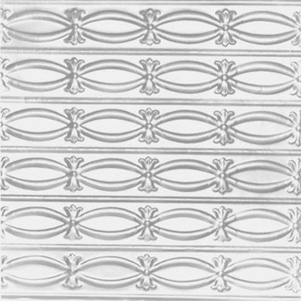 2 Feet x 4 Feet White Finish Steel   Nail-Up Ceiling Tile Beaded Plate