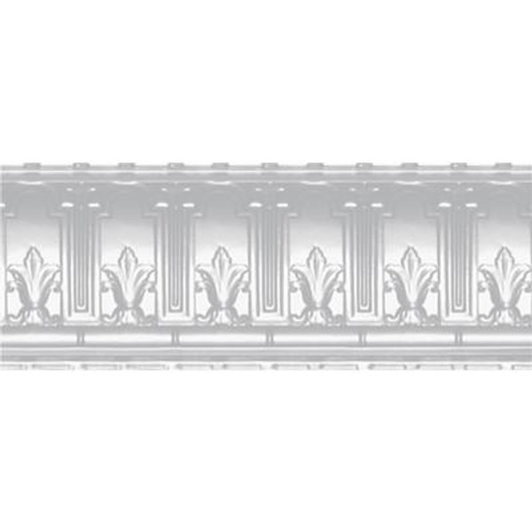White Finish Steel Cornice 9.5  Inches  Projection x 9.5  Inches  Deep x 4 Feet Long