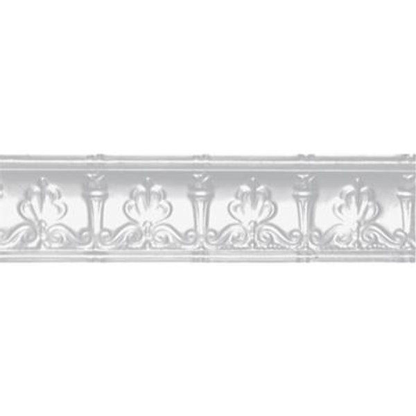 White Finish Steel Cornice 4  Inches  Projection x 4  Inches  Deep x 4 Feet Long