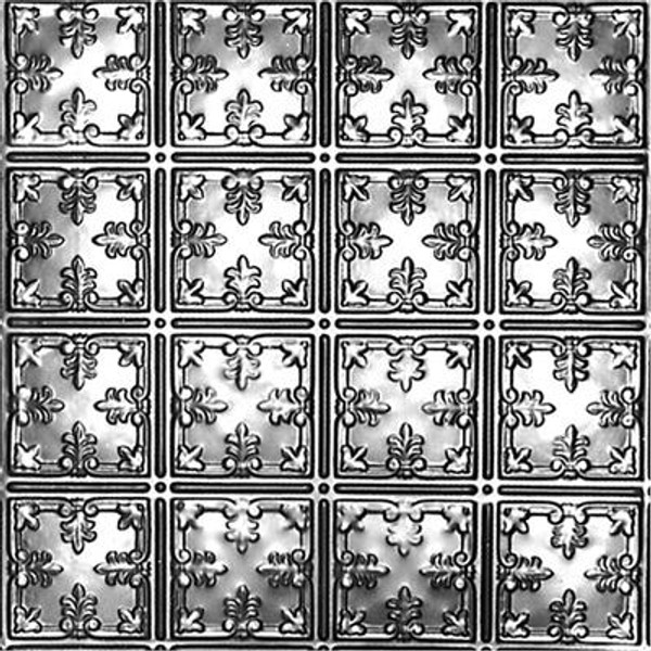 2 Feet x 4 Feet Steel Silver Nail-Up Ceiling Tile Design Repeat Every 6 Inches