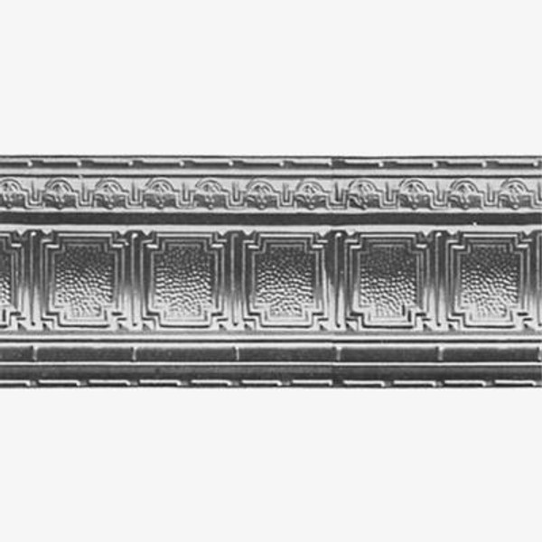 Steel Silver Finish Cornice 4  Inches  Projection x 4  Inches  Deep x 4 Feet Long