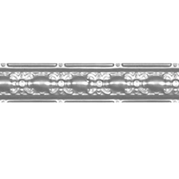 Chrome Plated Steel Cornice 4  Inches  x 4 Feet Long