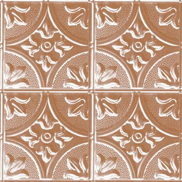 2 Feet x 2 Feet Copper Plated Steel Lay-In Ceiling Tile Design Repeat Every 12 Inches