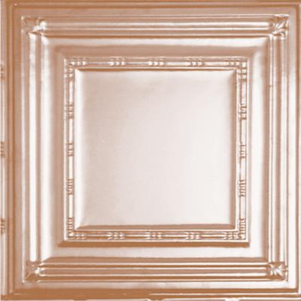 2 Feet x 2 Feet Copper Plated Steel Finish Lay-In Ceiling Tile  Design Repeat Every 24 Inches