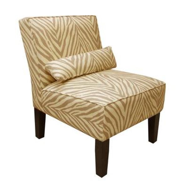 Upholstered Armless Chair in Sudan Camel