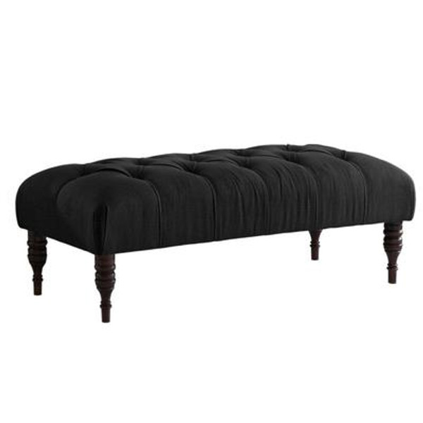 End of Bed Bench in Linen Black