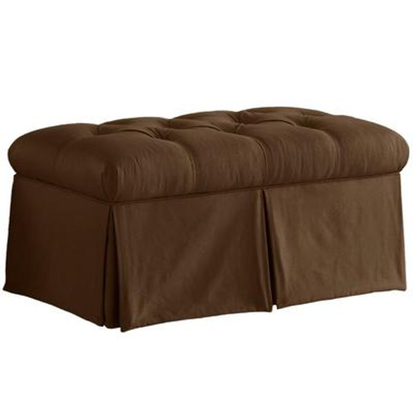 Skirted Storage Bench in Shantung Chocolate