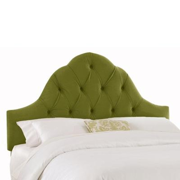 Upholstered Twin Headboard in Velvet Apple Green