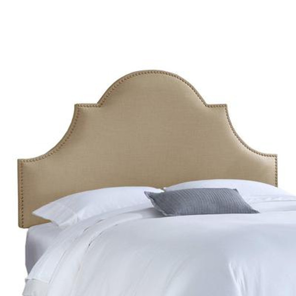 Upholstered King Headboard in Linen Sandstone