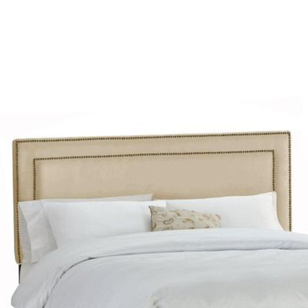 Upholstered Queen Headboard in Premier Microsuede Oatmeal