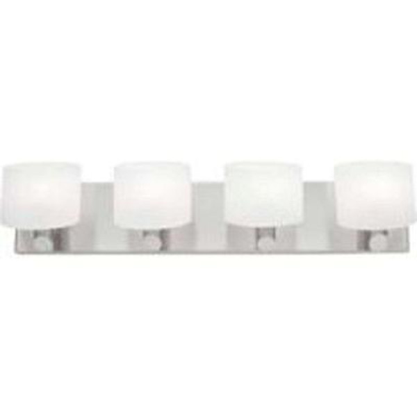 4 Light Wall Brushed Nickel Halogen Bathroom Vanity