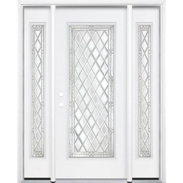 67''x80''x4 9/16'' Halifax Nickel Full Lite Right Hand Entry Door with Brickmould