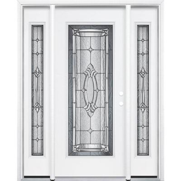 67''x80''x6 9/16'' Providence Antique Black Full Lite Left Hand Entry Door with Brickmould