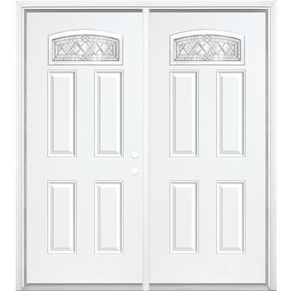 72''x80''x4 9/16'' Halifax Nickel Camber Fan Lite Left Hand Entry Door with Brickmould