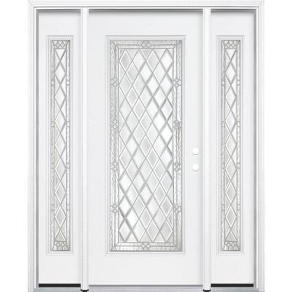 69''x80''x6 9/16'' Halifax Nickel Full Lite Left Hand Entry Door with Brickmould