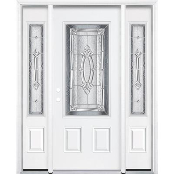 65''x80''x6 9/16'' Providence Nickel 3/4 Lite Right Hand Entry Door with Brickmould
