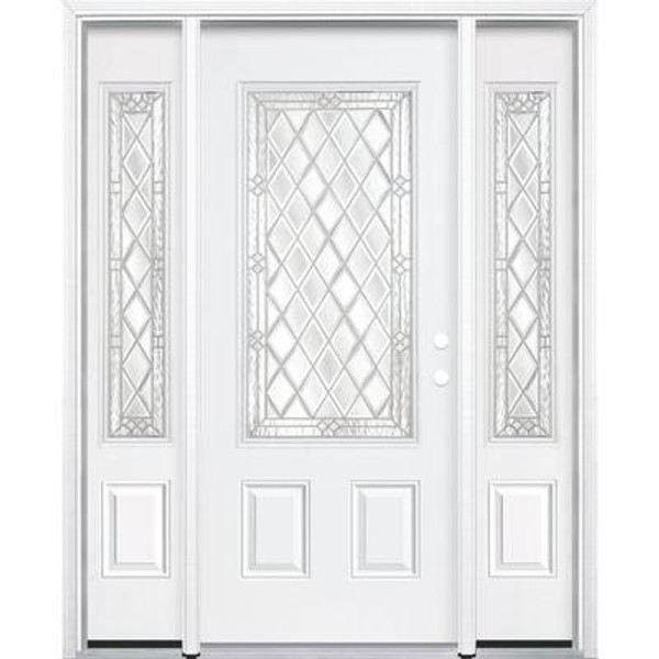 65''x80''x4 9/16'' Halifax Nickel 3/4 Lite Left Hand Entry Door with Brickmould