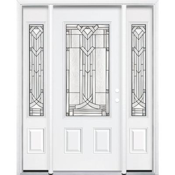 65''x80''x6 9/16'' Chatham Antique Black 3/4 Lite Left Hand Entry Door with Brickmould