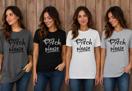 PITCH PLEASE VARIOUS T-SHIRTS.  SCREEN PRINTED