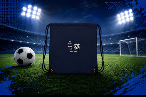 NO LIMITS SOCCER EMBROIDERED NAVY CINCH BAG FOR KIDS
