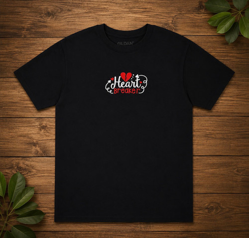 YOUTH NAVY T-SHIRT WITH HEARTBREAKER EMBROIDERED DESIGN