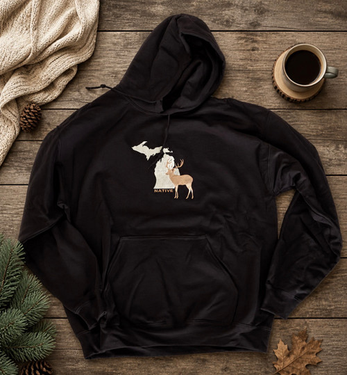 MICHIGAN NATIVE DEER HOODED SWEATSHIRT