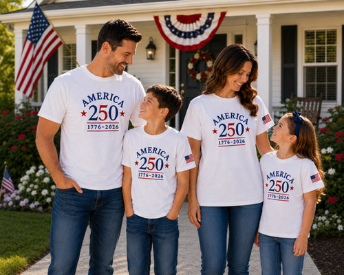 America 250 Embroidered T-shirt