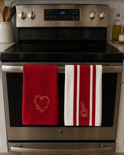 Kitchen towels embroidered