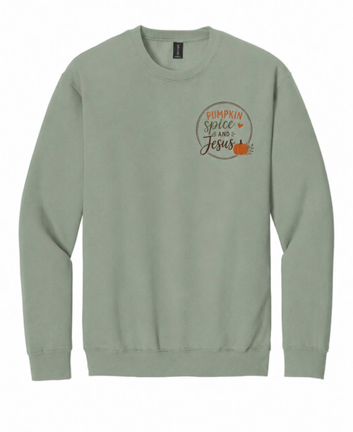 PUMPKIN SPICE & JESUS EMBROIDERED SWEATSHIRT--PREORDER