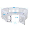 Pet Playpen Foldable Gate for Dogs Heavy Plastic Puppy Exercise Pen with Door Portable Indoor Outdoor Small Pets Fence Puppies Folding Cage 6 Panels Medium Animals House white(67x67 inches)
