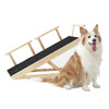 Tall Adjustable Pet Ramp;  Folding Portable Wooden Dog Cat Ramp with Safety Side Rails;  Non-Slip Paw Traction Surface Dog Step for Car;  SUV;  Bed;  Couch;  Adjustable Height from 9.3" to 24"