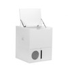 Large Wooden Cat Litter Box Enclosure With Jumping Platform and Fabric Drawer;  Indoor Hidden Cat Washroom Furniture;  White