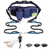Hands Free Dog Leash with Waist Bag for Walking Small Medium Large Dogs;  Reflective Bungee Leash with Car Seatbelt Buckle and Dual Padded Handles;  Adjustable Waist Belt