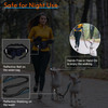 Hands Free Dog Leash with Waist Bag for Walking Small Medium Large Dogs;  Reflective Bungee Leash with Car Seatbelt Buckle and Dual Padded Handles;  Adjustable Waist Belt